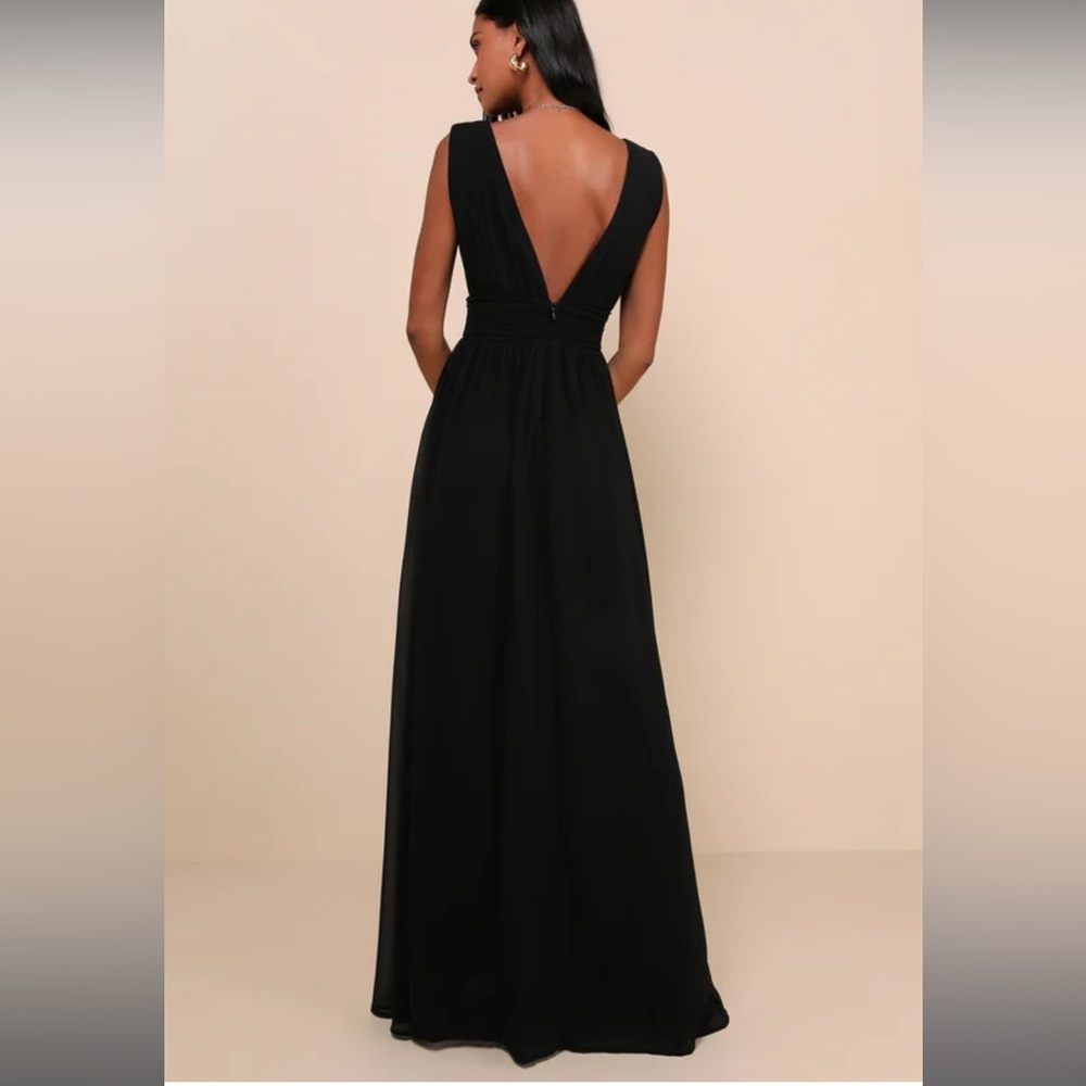 NWT Lulus Heavenly Hues Black Maxi Dress - Picture 3 of 6